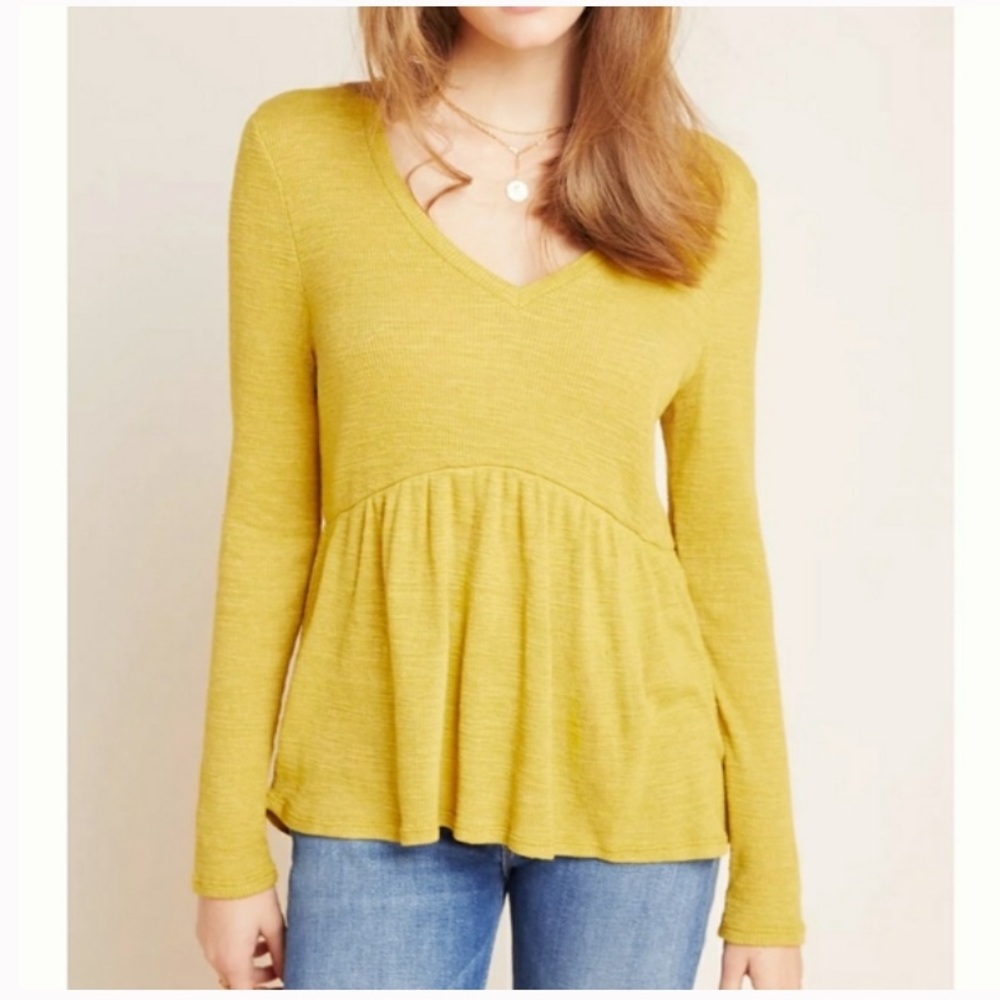 t.la Anthropologie High Low Hem Rib Knit Top XS